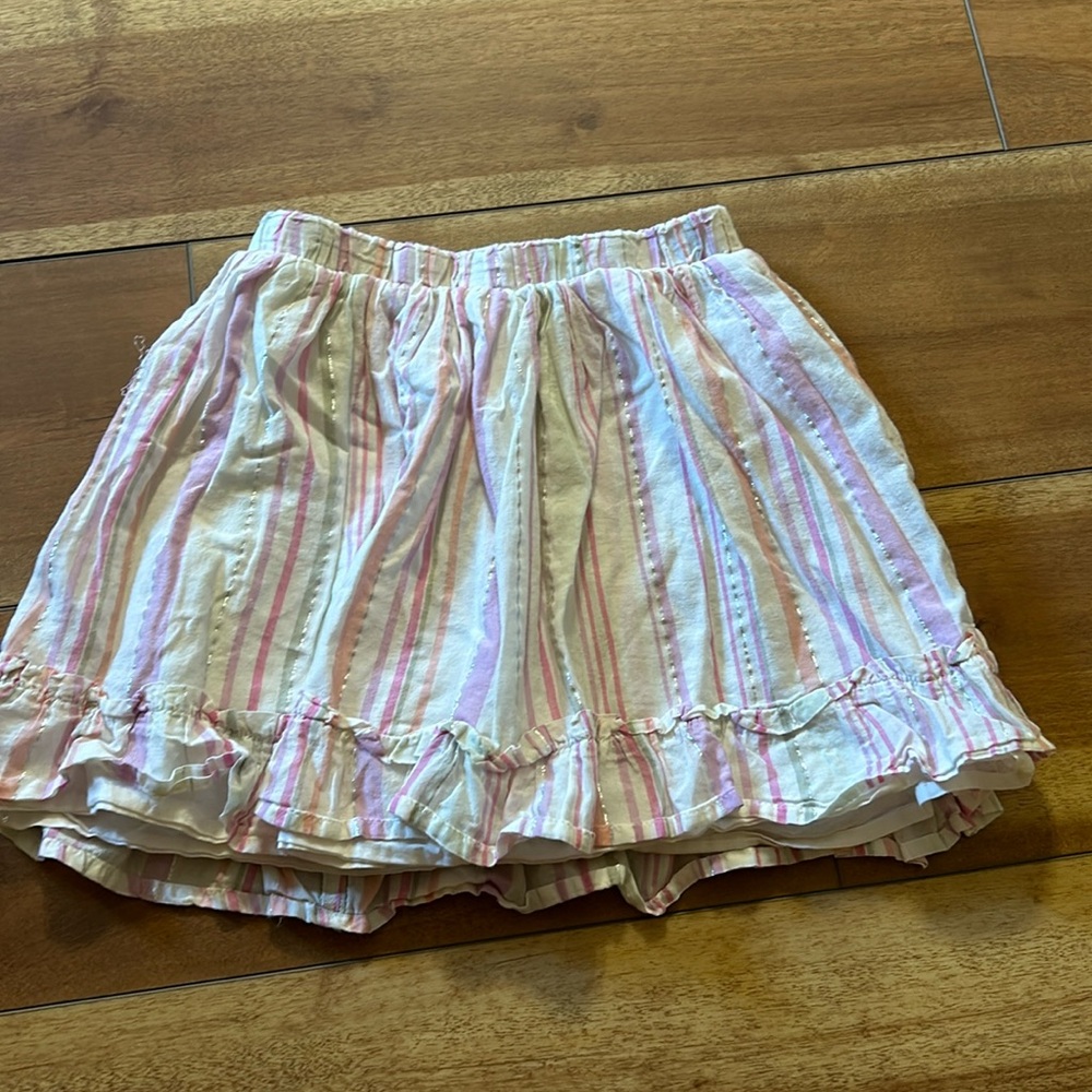 White/pink/silver stripe skort